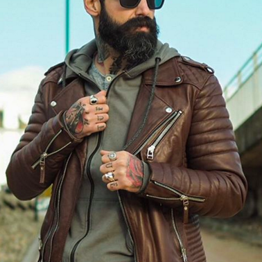 Men's Leather Jacket Handmade Brown..