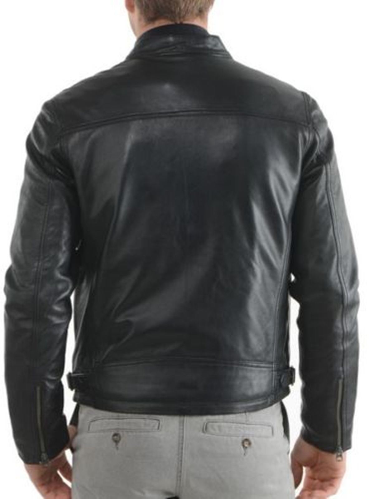 Men Leather Jacket Handmade Back Motorcycle Solid Lambskin Leather - 81 ...