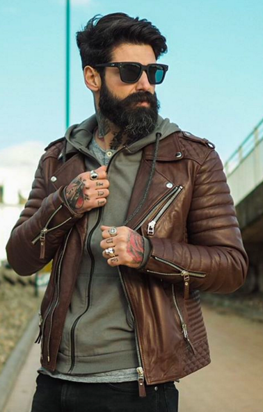 Men's Leather Jacket Handmade Brown Motorcycle Solid Lambskin Leather Coat -11