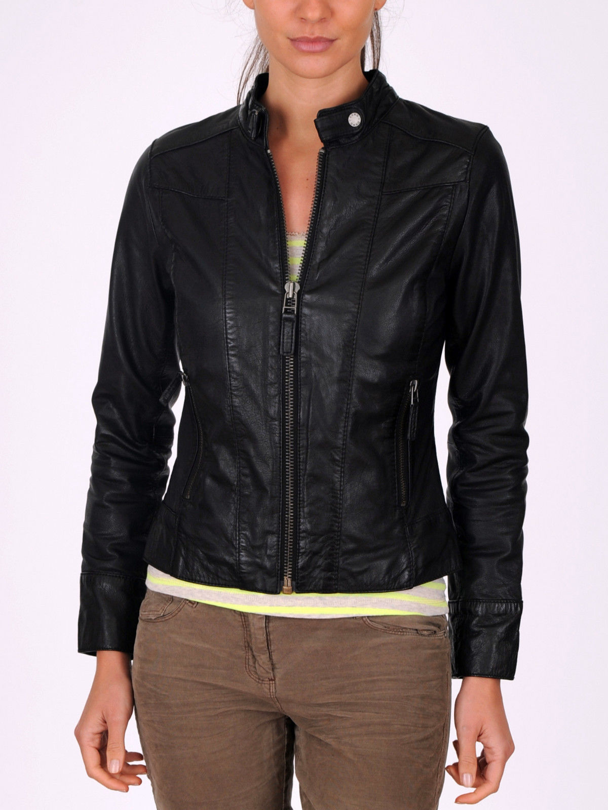 Women's Leather Jacket Handmade Motorcycle Solid Lambskin Leather Coat ...